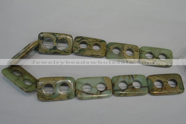 CNS227 15.5 inches 25*40mm carved rectangle natural serpentine jasper beads