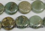 CNS231 15.5 inches 16mm flat round natural serpentine jasper beads
