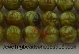 CNS603 15.5 inches 10mm round green dragon serpentine jasper beads