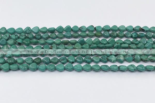 CNT545 15.5 inches 6mm triangle turquoise gemstone beads