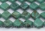CNT552 15.5 inches 6mm diamond turquoise gemstone beads