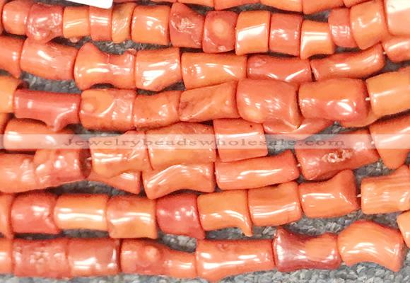 COBS01 15 inches 8*12 - 10*14mm irregular orange coral beads wholesale