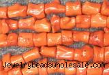 COBS02 15 inches 12*16 - 13*18mm irregular orange coral beads wholesale