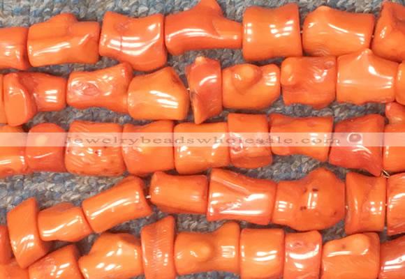 COBS02 15 inches 12*16 - 13*18mm irregular orange coral beads wholesale
