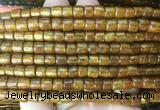 COBS07 15 inches 4*6mm heishi golden coral beads wholesale