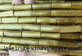 COBS12 15 inches 8*22mm tube golden coral beads wholesale