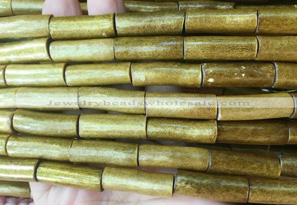 COBS12 15 inches 8*22mm tube golden coral beads wholesale