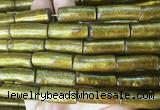 COBS14 15 inches 10*25mm tube golden coral beads wholesale