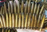 COBS15 Top drilled 10*50mm bullet golden coral beads wholesale