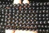 COBS19 15 inches 7mm round black coral beads wholesale