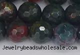 COJ314 15.5 inches 12mm faceted round Indian bloodstone beads