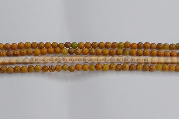 COJ600 15.5 inches 4mm round orpiment jasper beads wholesale
