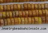 COJ619 15.5 inches 2*4mm heishi orpiment jasper beads