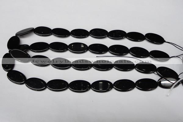 CON38 15.5 inches 14*24mm oval black onyx gemstone beads