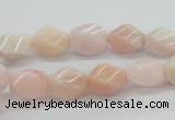 COP06 15.5 inches 9*12mm twisted rice natural pink opal beads wholesale