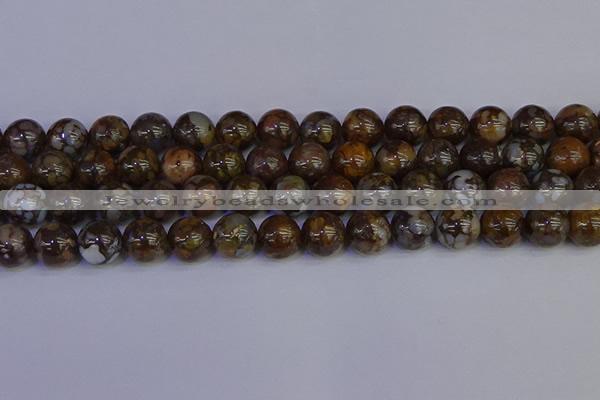 COP1375 15.5 inches 14mm round fire lace opal beads wholesale