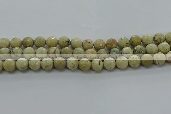 COP1473 15.5 inches 10mm faceted round African opal gemstone beads