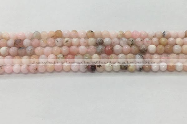 COP1701 15.5 inches 4mm round natural pink opal gemstone beads