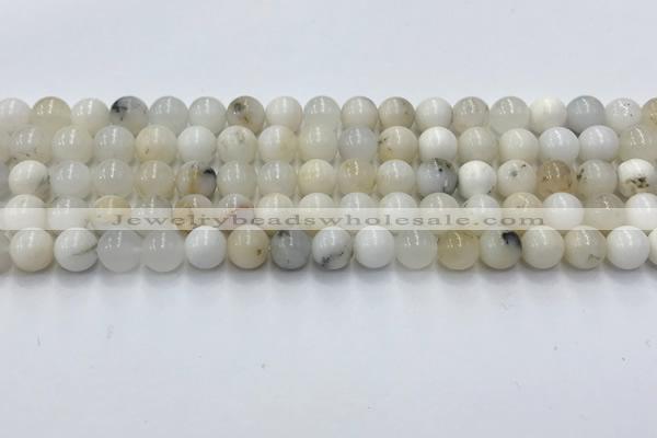 COP1725 15.5 inches 6mm round white opal beads wholesale