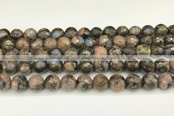 COP1811 15 inches 8mm faceted round grey opal beads