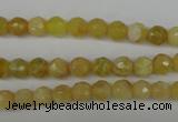 COP334 15.5 inches 6mm faceted round yellow opal gemstone beads