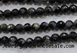 COP461 15.5 inches 6mm faceted round natural grey opal gemstone beads