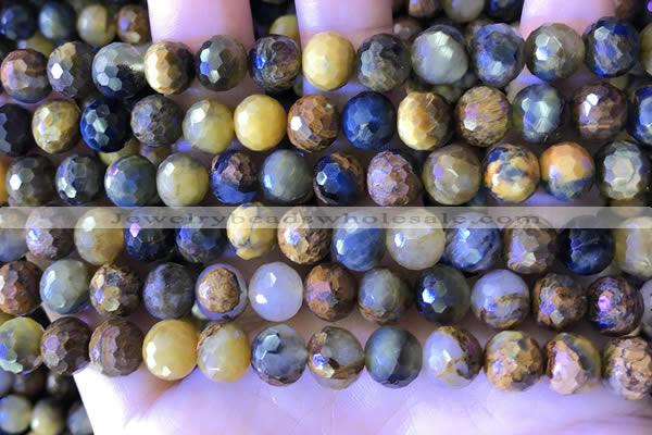 CPB1082 15.5 inches 8mm faceted round pietersite gemstone beads