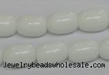 CPB12 15.5 inches 12*16mm drum white porcelain beads wholesale