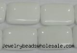 CPB123 15.5 inches 18*25mm rectangle white porcelain beads wholesale