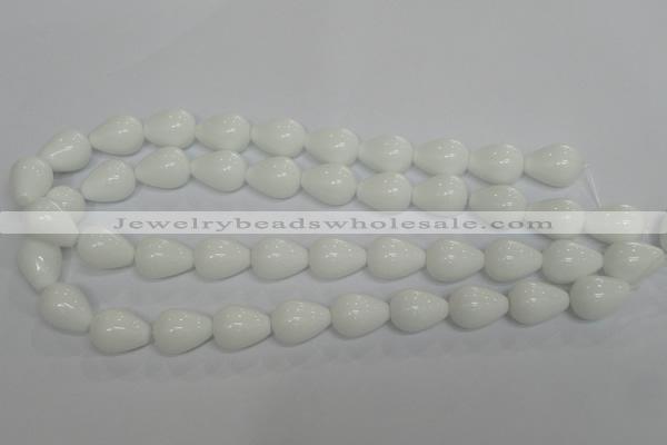 CPB24 15.5 inches 13*18mm teardrop white porcelain beads wholesale