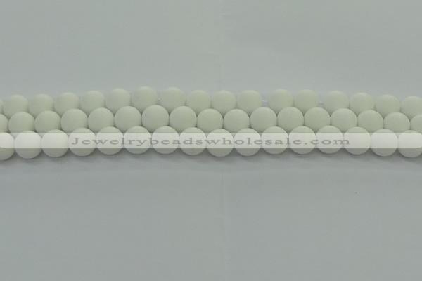 CPB413 15.5 inches 10mm round matte white porcelain beads
