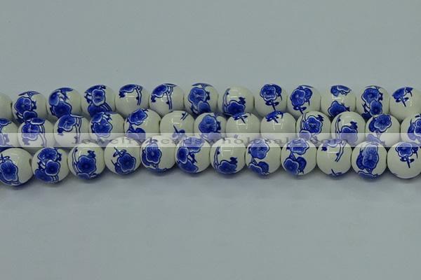 CPB542 15.5 inches 8mm round Painted porcelain beads