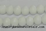 CPB60 15.5 inches 8*12mm faceted rondelle white porcelain beads