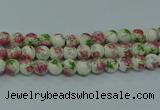CPB652 15.5 inches 8mm round Painted porcelain beads