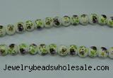 CPB661 15.5 inches 6mm round Painted porcelain beads