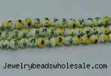 CPB731 15.5 inches 6mm round Painted porcelain beads