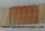 CPI156 15.5 inches 25*35mm carved rectangle pink aventurine jade beads