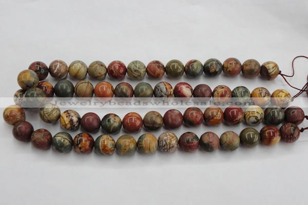 CPJ104 15.5 inches 12mm round picasso jasper gemstone beads wholesale