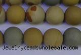 CPJ524 15.5 inches 12mm round matte wildhorse picture jasper beads