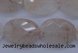 CPQ85 15.5 inches 18*25mm faceted oval natural pink quartz beads