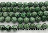 CPT210 15 inches 18mm round green picture jasper beads wholesale