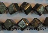 CPY364 15.5 inches 12*12mm faceted cube pyrite gemstone beads