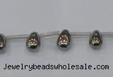 CPY550 Top drilled 6*9mm teardrop pyrite gemstone beads