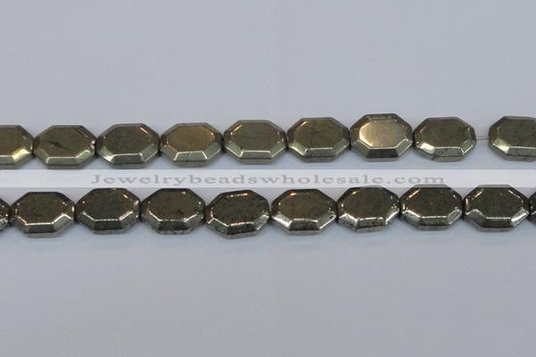 CPY655 15.5 inches 15*20mm octagonal pyrite gemstone beads