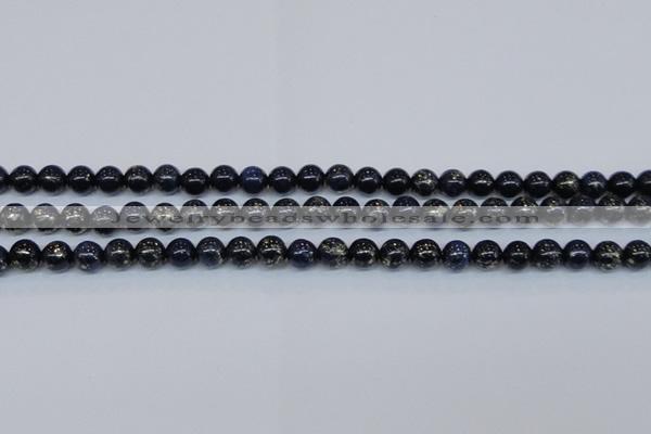 CPY772 15.5 inches 8mm round pyrite gemstone beads wholesale