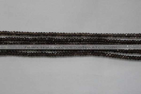 CRB103 15.5 inches 2.5*4mm faceted rondelle smoky quartz beads