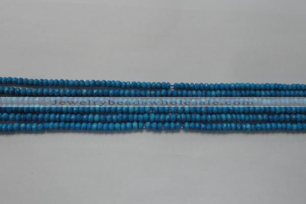 CRB107 15.5 inches 2.5*4mm faceted rondelle dyed turquoise beads