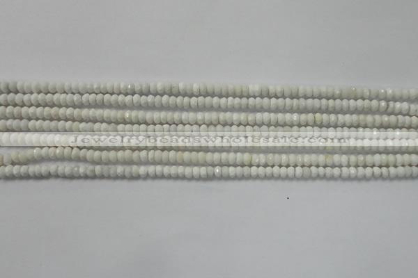 CRB109 15.5 inches 2.5*4mm faceted rondelle white agate beads