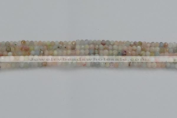 CRB1201 15.5 inches 3*4mm faceted rondelle morganite beads