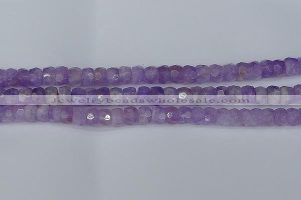 CRB1272 15.5 inches 6*10mm faceted rondelle lavender amethyst beads
